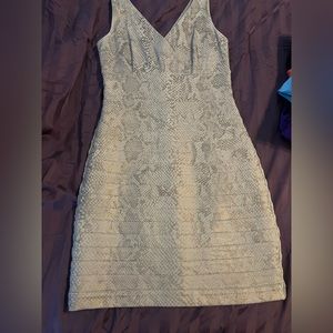 Grey/gold snake print dress